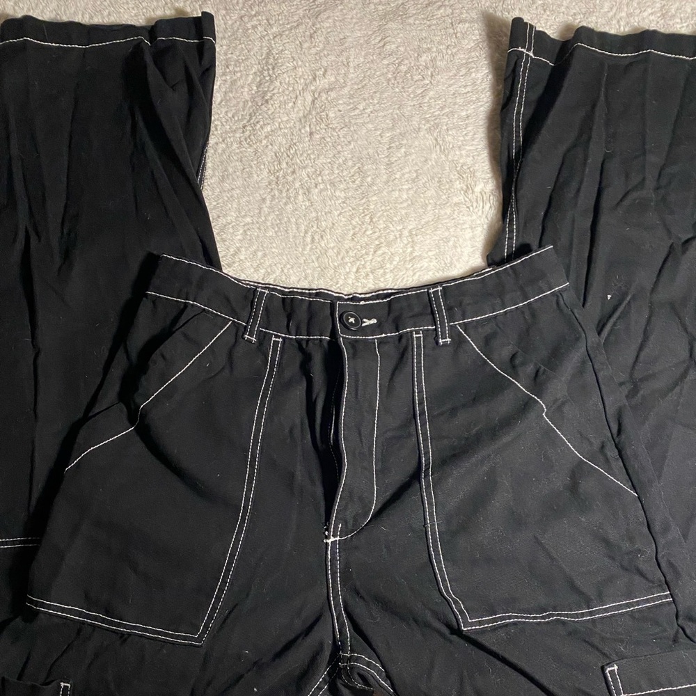 Black white seamed pants🖤🤍 H&M size 8